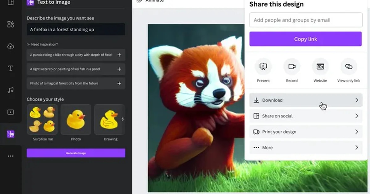 La aplicación Canva ahora permite crear imágenes basado en texto